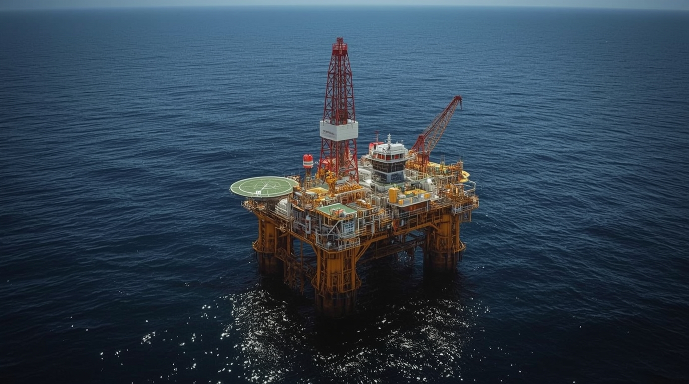 Aerial view of TotalEnergies Culzean platform in UK North Sea following NEO NEXT merger, creating largest independent oil and gas producer